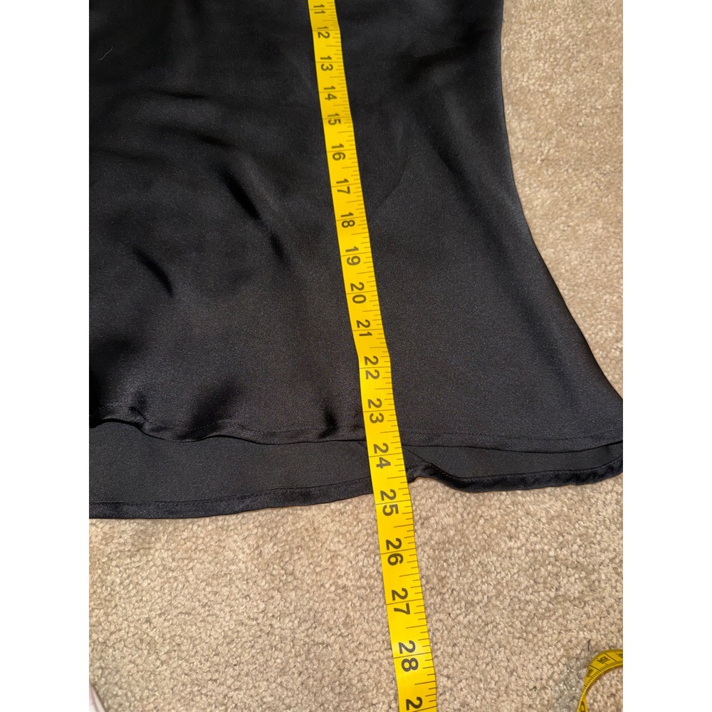 Twelfth Street by Cynthia Vincent Satin Silk Cami Women M Black Excellent - Picture 4 of 5